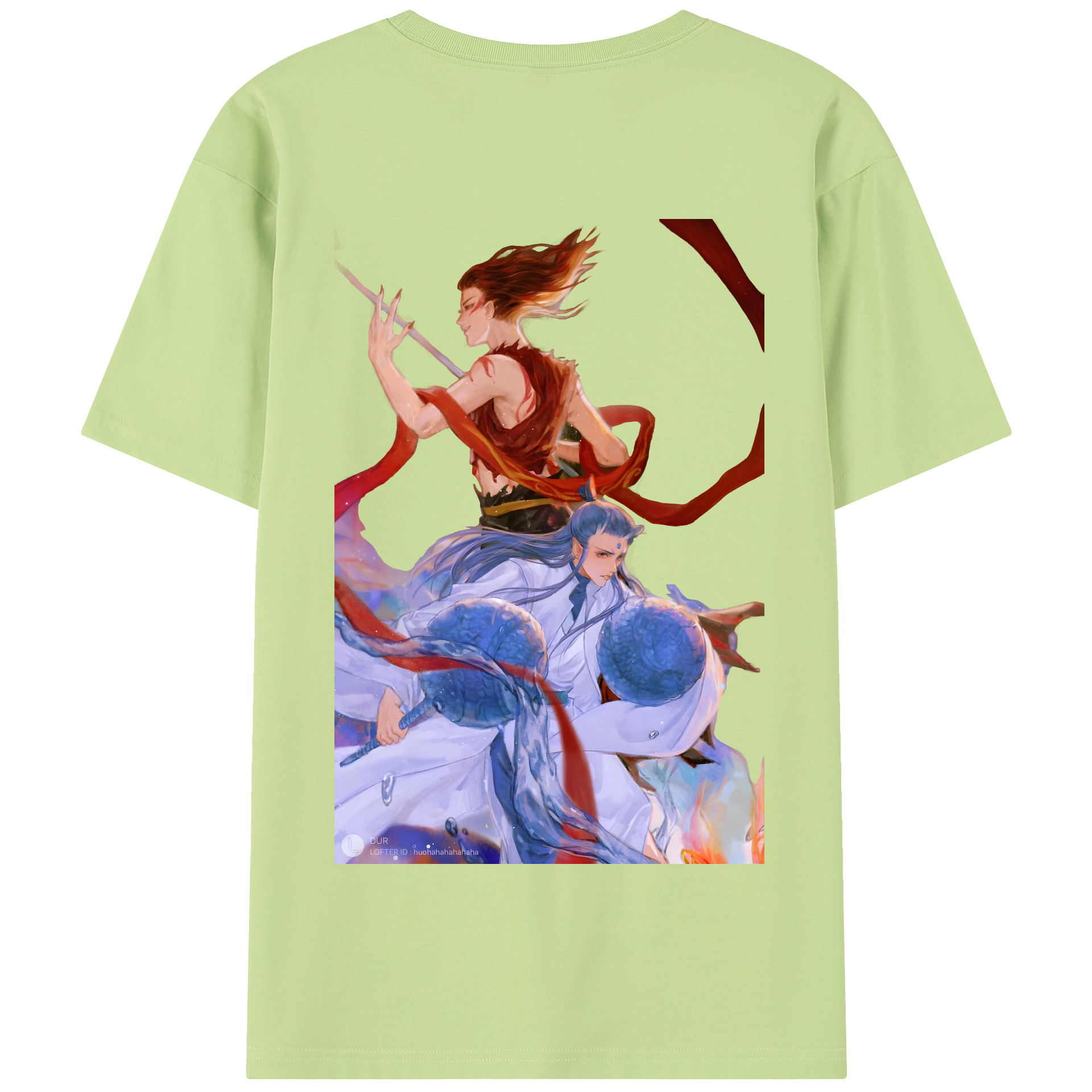 （画像用） Ne Zha 2 ナタ 魔童の大暴れ 綿100％半袖Tシャツ（背面プリント）